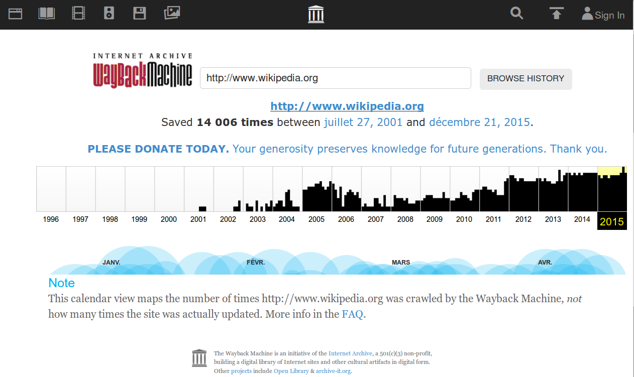 WAYBACK MACHINE UN SITIO WEB QUE RESPALDA CONTENIDOS DE SITIOS WEB