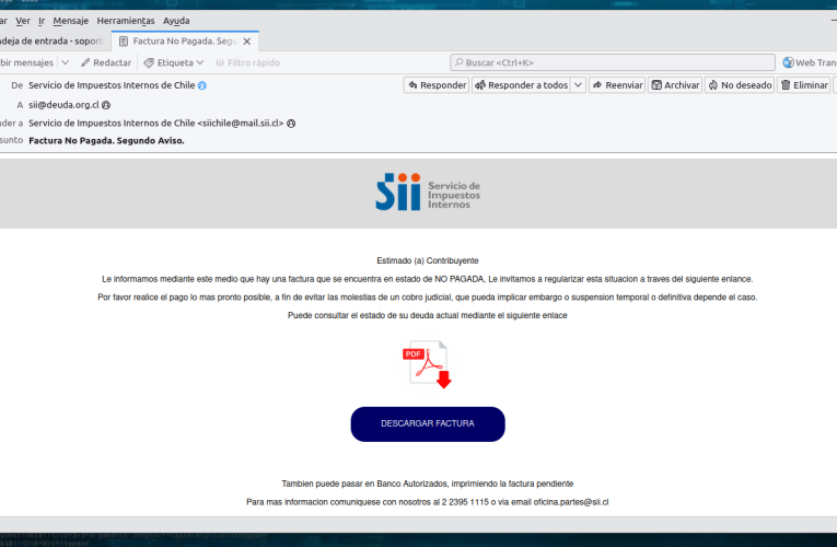 NUEVA SUPLANTACIÓN DE IDENTIDAD SII